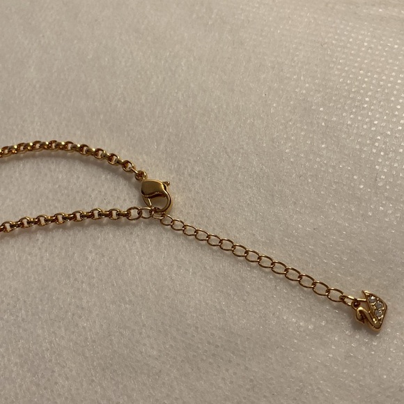 Vintage Swarovski Crystal Rose Gold Plated Oval Drop Belcher Chain Pendant Set - Picture 11 of 15